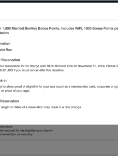 a screenshot of a hotel reservation